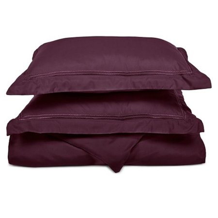 LUXOR TREASURES Luxor Treasures-Executive 3000 MF3000TXDC 2LPL Executive 3000 Series Twin & Twin Duvet Set; 2 Line Embroidery - Plum MF3000TXDC 2LPL